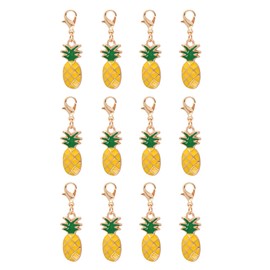 Paialco Cute Enamel Pineapple Fruit Clasp Charms for Keychain Bracelet