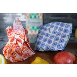 Beewrapz Beeswax Reusable Food Wraps - Eco-Friendly, Plastic-Free Solution for Fresh Food Storage 100% Natural Beeswax Reusable Food Wraps - Pack of 2 (Small & Medium Sizes)