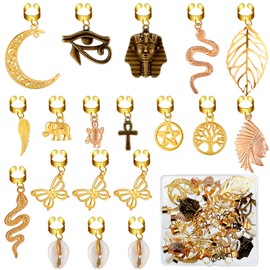 40 pinzas para el cabello para trenzas, rastas, joyas, trenzas, pinzas para el cabello, accesorios para el cabello dorados para trenzas, cuentas de cabello estilo africano, mariposa, joyería para el cabello, colgantes para decoración para trenzar