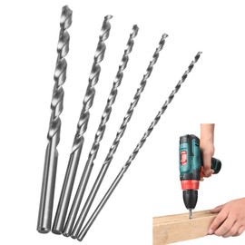 5 Pcs Extra Long Twists Drill Bit Set, 150mm Extra Long High Speed Steel Twist Drill Bit Kit, 2MM 3MM 3.5MM 4MM 5MM Hardness Spiral Drill Bit Straight Shank Set Speed Steel Drill Bits Set