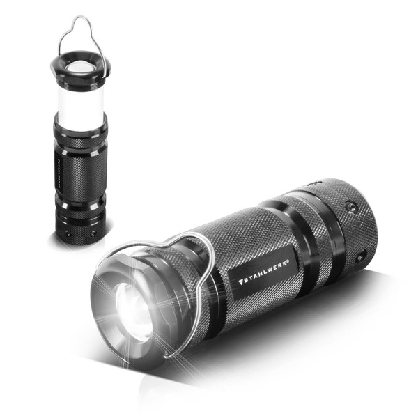 STAHLWERK LED Taschenlampe mit 6 Modi, ausziehbare 360° Teleskop-Stableuchte/LED Leuchte/LED