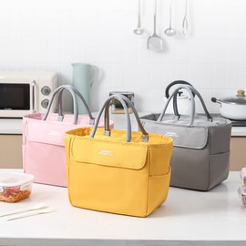 Modixun Extra Large Insulated Lunch Bag, Thick Thermal Lunch Boxes Bag, Lunch Tote Bag, Water-Resistant Lunch Pail for Office School Picnic Workout Travel Gym, Yellow