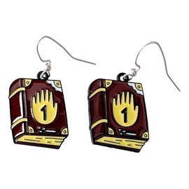 Gravity Cartoon Falls Book Charms French Wire Earrings