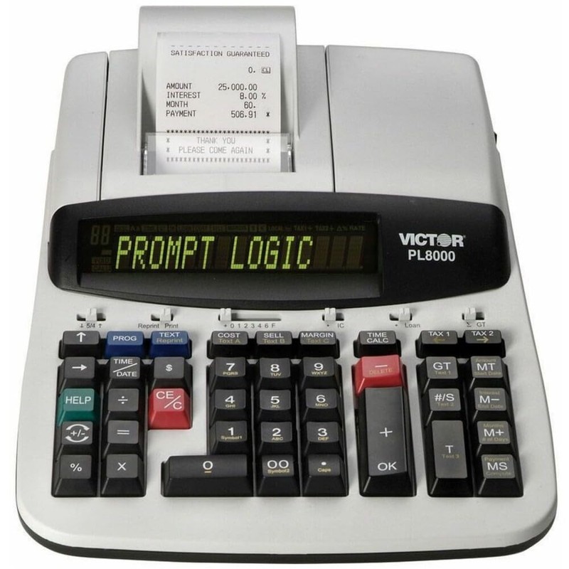 Victor Technology PL8000 Calculadora de impresión térmica, lógica de pronto,