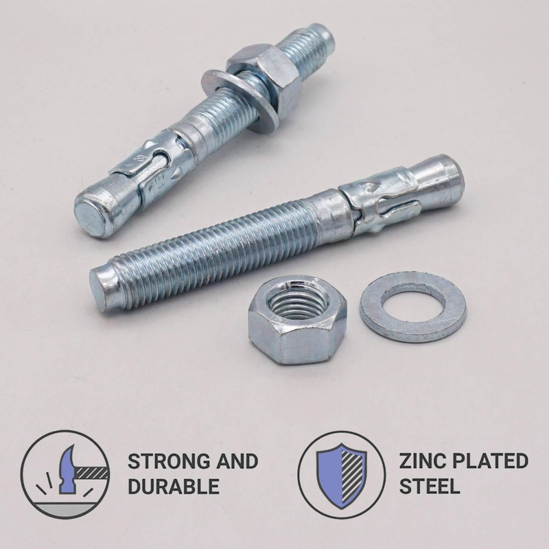 SKIR'CO (Pack of 4) Galvanised Wedge Anchors M16 x 120