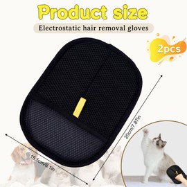 Mizijia Fellmagnet, Generisch Fellmagnet Handschuh, Fellmagnet, Katzen/Hunde Handschuhe, Pet Grooming Gloves, Statische Haarentfernungshandschuhe Für Haustier Glattes und Gesundes Fell (2)