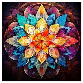 DPDAKIT Diamond Art Kits for Adults, Mandala Diamond Painting Kits for Beginner, 5D DIY Round Full Gem Art Crafts for Home Wall Decor Gift, 12x12inch