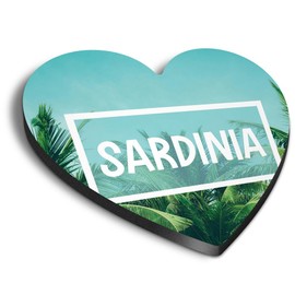 1x Heart MDF Magnet 6cm - Sardinia Tropical Beach Summer - Fridge Locker Office Whiteboard Toolbox #60465