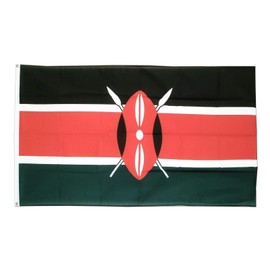 JumpingLight 3x5 Kenya African Shield Spears Maasai Swahili Flag 3x5 Banner Brass Grommets - Quality Flags