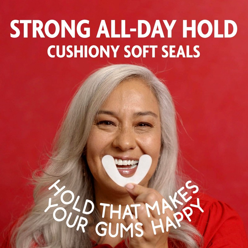 Sea Bond Secure Denture Adhesive Seals, Original Uppers, Zinc-Free, All-Day-Hold,