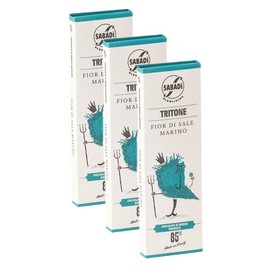 Sabadi Tritone 3-Pack | Organic Traditional Modica Chocolate | Cocolate with Flower of Salt | 85% Cacoa | 3 x 50g Bar