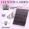 FD18-10-1018 Eyelash Extensions, C Curl, Natural Cluster Lashes, FD18-10-18 mm,