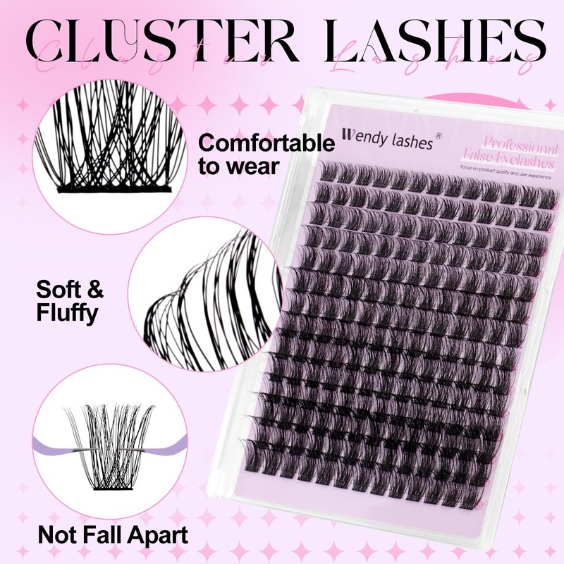 FD18-10-1018 Eyelash Extensions, C Curl, Natural Cluster Lashes, FD18-10-18 mm,