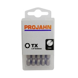 PROJAHN 2832-10 1/4" TX bit T15 50 mm, 10pcs Box, Silver, Set of 10 Pieces