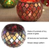 Mosaic Glass Tea Light Holder Romantic Decorative Red Handmade Cracked