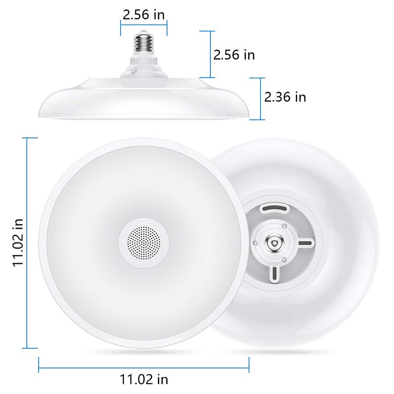 HOREVO Bathroom Ceiling Light Fixture, Waterproof IP65 18W LED Music