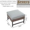 Sports Festival Outdoor Patio Ottoman with Cushion All Weather Wicker