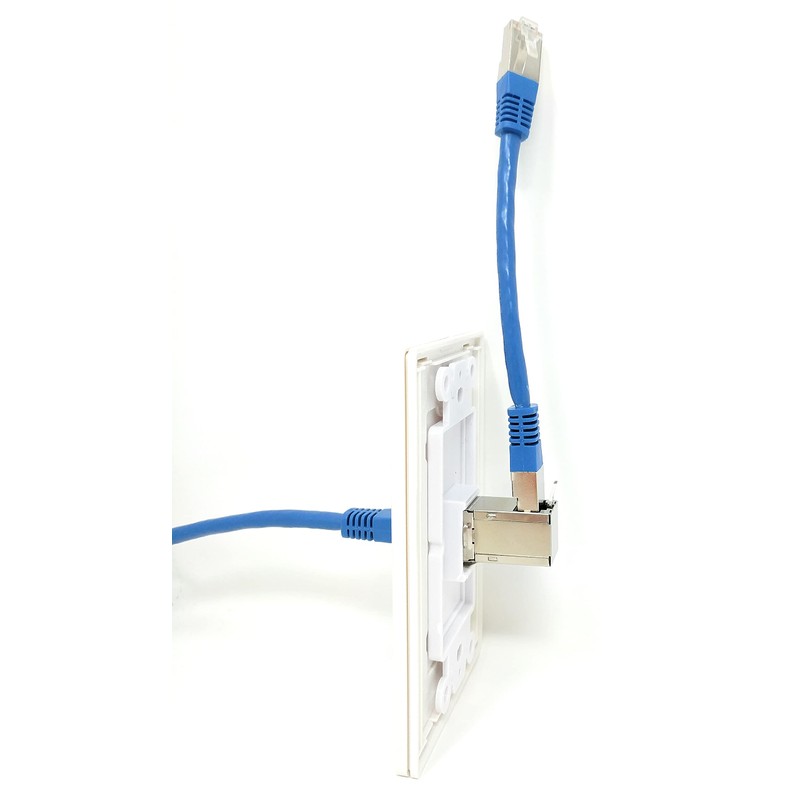 RiteAV CAT 6A 1 Port Shielded Cat6A 90 Degree Exit