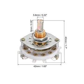 QUARKZMAN 1P6T Rotary Switch 1 Pin 6 Position Band Selector 1 Deck for TV Radio Home Appliance Pack of 4