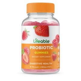 Lifeable Probiotics - 2 Billion CFU - Great Tasting Natural Flavor Gummy Supplement - Gluten Free Vegetarian Probiotic Chewable - for Gut Health and Immune Support - for Adults, Man Women - 90 Gummies