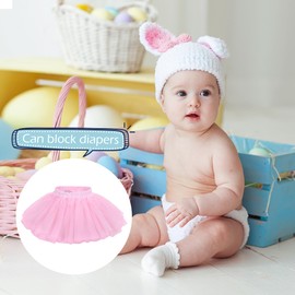 Baby Girls Tulle Tutu Skirt with Diaper Cover for Toddler Girl 6 to 24 Months Pink