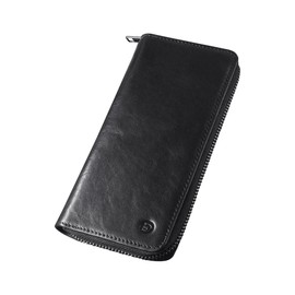 [Modiko] Wallet Men's Long Wallet Himeji Leather Genuine Leather Made in Japan Small Long Wallet Large Capacity Made by First-Class Wallet Craftsmen Gusset Coin Compartment Zipper Easy to Use Thin