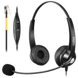 Telephone Headset RJ9 with Microphone Noise Cancelling, Landline Phone Headphones Compatible with Snom D712 D725 D785 Yealink SIP T40G T41S T42G Grandstream GXP1625 Avaya Cisco Office Call Center
