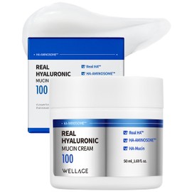 WELLAGE Real Hyaluronic Mucin Cream - Korean Skincare Daily Face Gel Moisturizer - Pure Hyaluronic Acid, Snail Mucin for Ultimate Hydration and Elasticity, All Skin Types, 1.69oz.