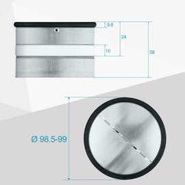 Forhandy Backflow Valve DN 100 mm with Sealing Rubber Ventilation Flap for Extractor and Ventilation Duct