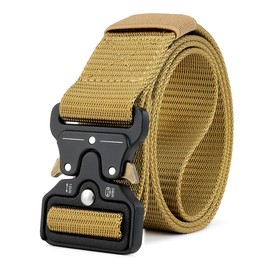 MOZETO Men's Tactical Belt, 1.5" Nylon Web Rigger Hiking Work Belts for Men with Heavy Duty Quick Release Buckle