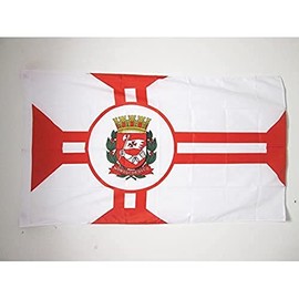 AZ FLAG Sao Paolo Flag 3' x 5' for a pole - Saint Paul in Brazil flags 90 x 150 cm - Banner 3x5 ft with hole