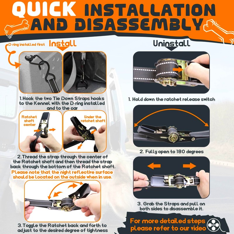 Terixe 4 Pack Tie Down Kit for Ruffland Kennel -