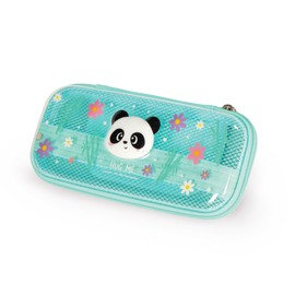 Legami - Wonderwow Panda Pencil Case, 2 Compartments and Pen Holder Inside, Inner Mesh Compartment, Zip, 23 x 11 x 5 cm