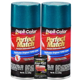 Dupli-Color Pacific Green Metallic Exact-Match Automotive Paint For Ford Vehicles - 8 oz, Bundles with Prep Wipe (3 Items)