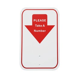 Take-a-Number Sign - Take A Number Dispenser Sign for Ticket Dispenser Red/White