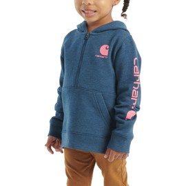 Carhartt Kid's CA7075 Long-Sleeve Half-Zip Sweatshirt - Girls - 6 Months - Dark Denim Heather