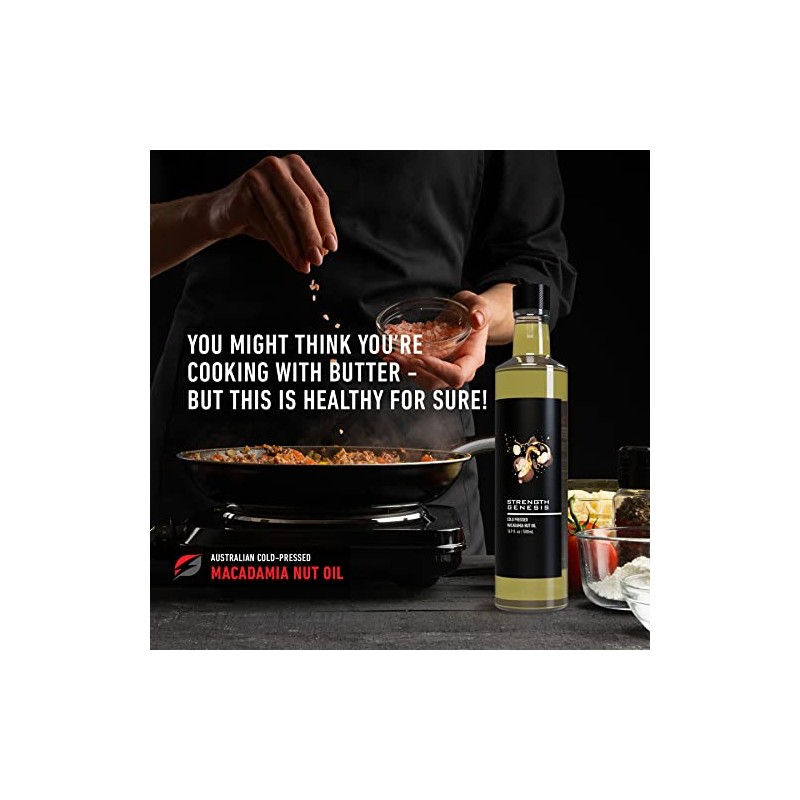 Strength Genesis Aceite de nuez de macadamia australiana, aceite de