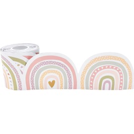 Teacher Created Resources Cool Tones Rainbows Die-Cut Rolled Border Trim