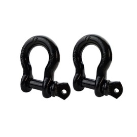 ESKEAR Shackles 3/4" D Ring Shackles Heavy Duty Forged Steel with Unbreakable 28.5 Ton (57,000 Lbs) Maximum with 7/8'' Pin Bow Screw，Applicable for Jeeps,Trucks to use with Recovery,Towing.(Black)