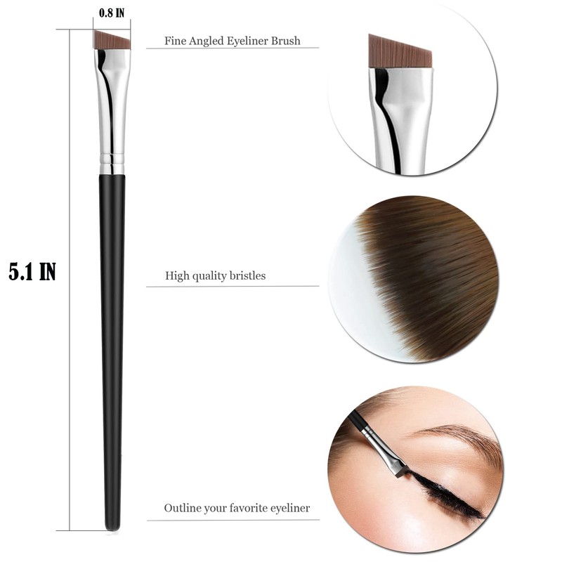Fine Angled Eyeliner Brush, JASSINS Ultra thin Precision EyeLiner Makeup