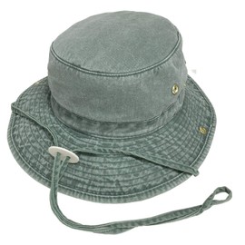 Broner Washed Cotton Floater Hat with Chincord, Hunter Green, Large