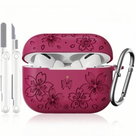 DXITROMI for Airpods Pro 2nd Generation Case - Butterfly Flowers Engraved Case for Airpods Pro Case Cover - Silicone Case Compatible with Airpods Pro 2 Case with Cleaner Kit & Keychain (Mauve)