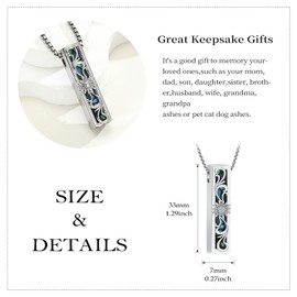 QGJNSGC Abalone Shell Urn Necklace for Women Men Tree of Life/Sunflower/Mountain Cremation Jewelry for Ashes Bar Urn Pendant Cremation Ashes Necklace Keepsake Loved Ones Memorial Gift (Sunflower)