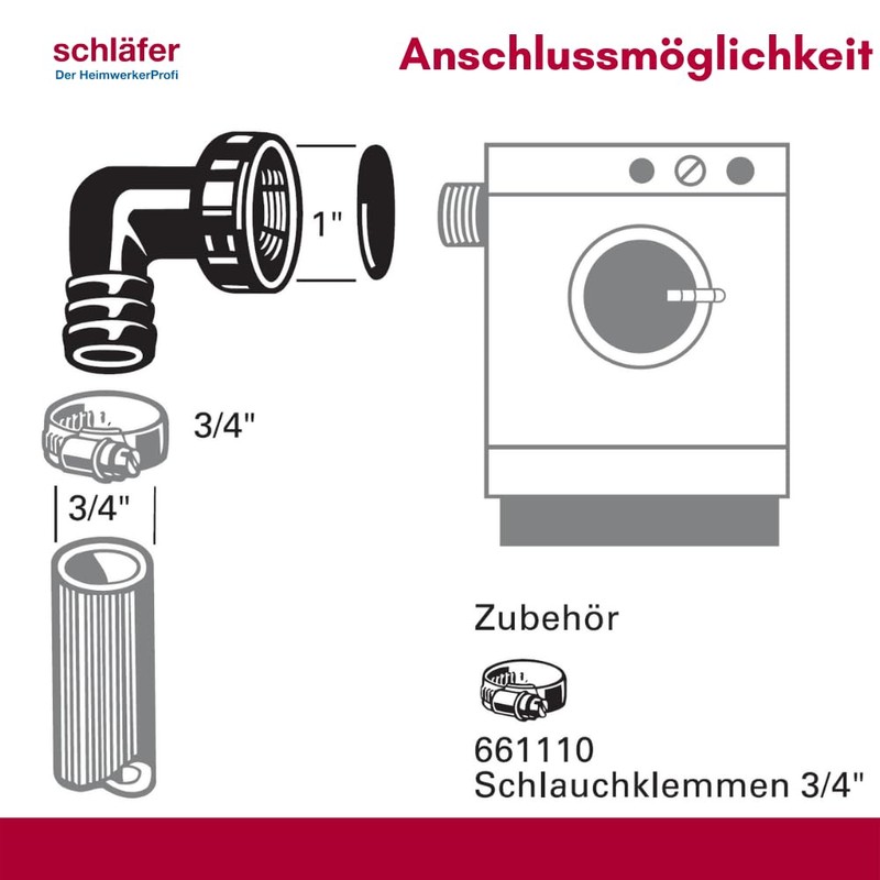 Schläfer | 655810 - Angle Fitting 1 Inch Female Thread,