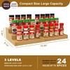 Lenwi Spice Rack Organizer for Cabinet, 3 Tier Expandable Bamboo