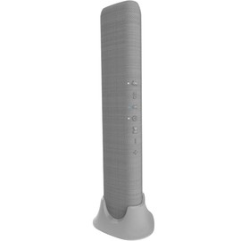 Ion Audio Meeting Mate Gray - Wireless Bluetooth Speaker and Soundbar with Stand, Built-in Rechargeable Battery, LED Ambiance Lights and Microphone (Renewed)