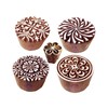 Royal Kraft Paper Printing Stamps Trendy Round Floral Design Wood