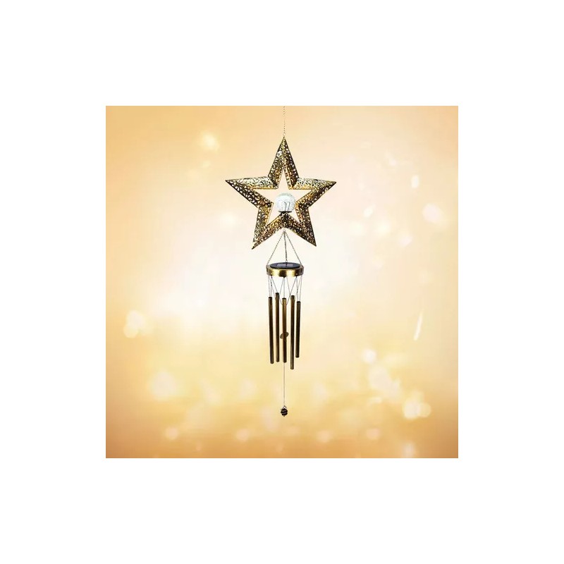 generic Estrella Exterior Jardín Colgante Luces Solares Carillón