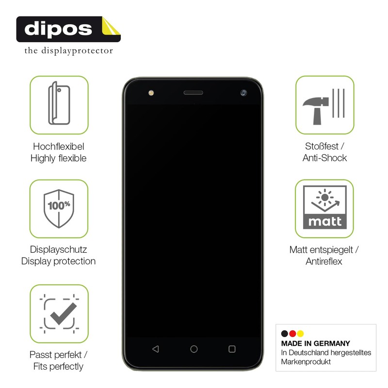 dipos FLEX 2x Schutzfolie matt passend für Mobicel MX3, Antireflex,