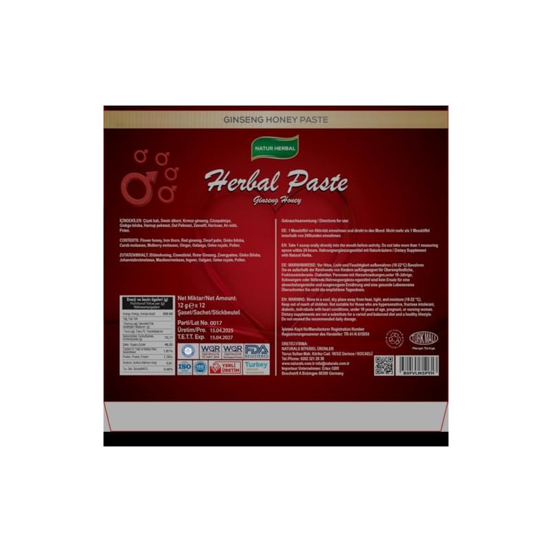 Ginseng Macun Herbal Gel for Active Men - 12 x